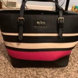 With 212 Pink Striped Purse